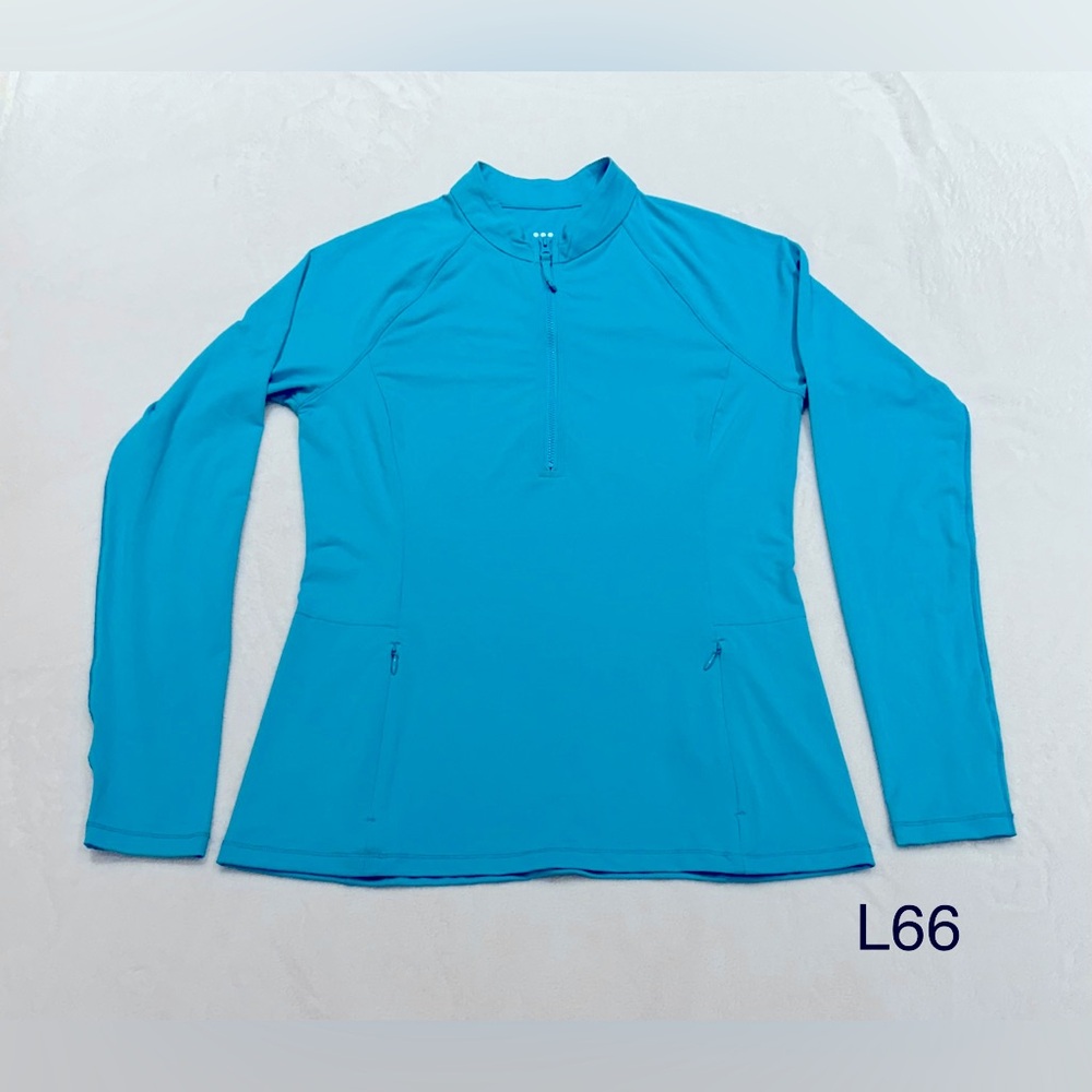 Title Nine Women’s Sunbuster 1/4 Zip Long Sleeve Sun Shirt Turquoise Blue Small
